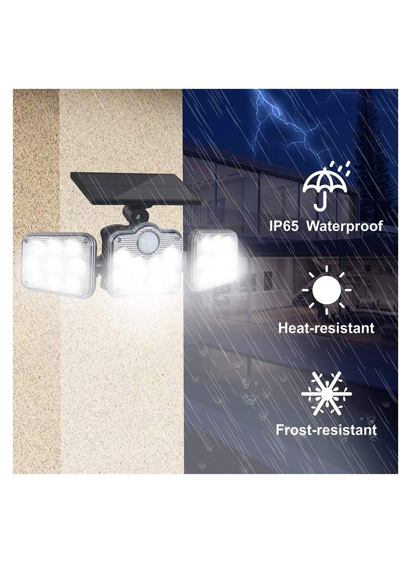 Joyway - JOYWAY Solar Security Lights, 3 Adjustable Head Solar Motion Sensor Light, 138LED Solar Outdoor Lights, 360° Rotatable IP65 Waterproof Solar Security Flood Light With remote control - Image 1