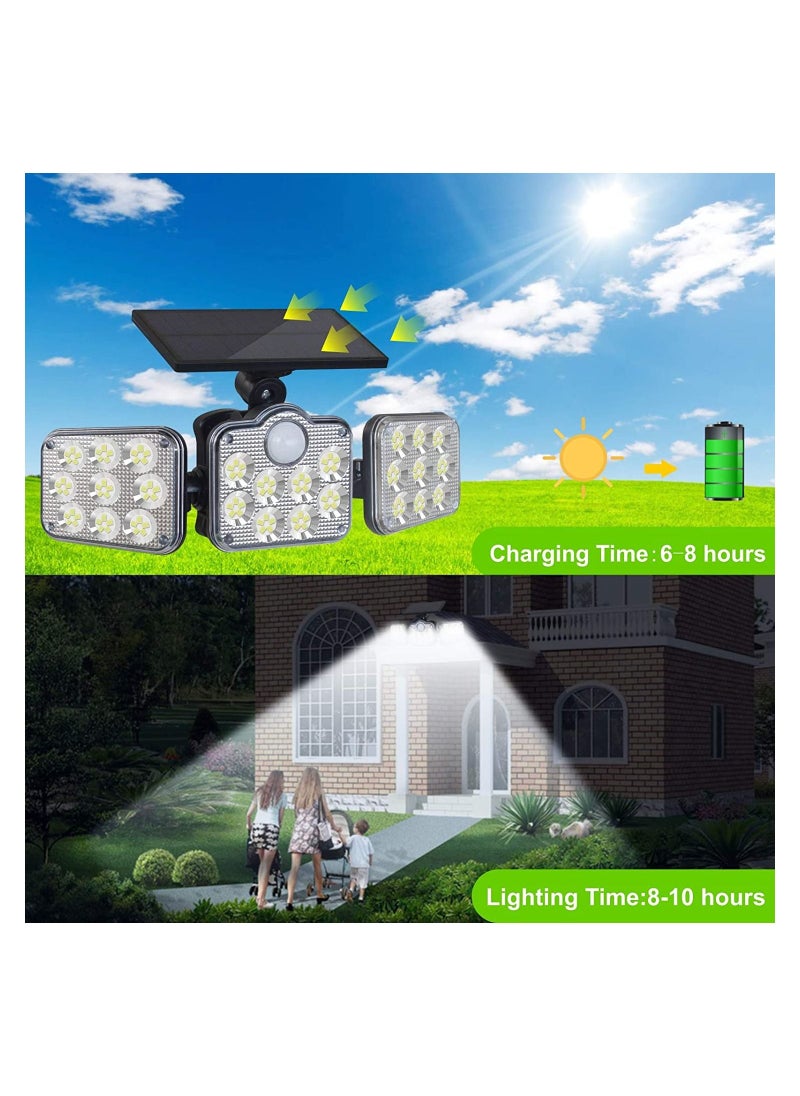 Joyway - JOYWAY Solar Security Lights, 3 Adjustable Head Solar Motion Sensor Light, 138LED Solar Outdoor Lights, 360° Rotatable IP65 Waterproof Solar Security Flood Light With remote control - Image 1