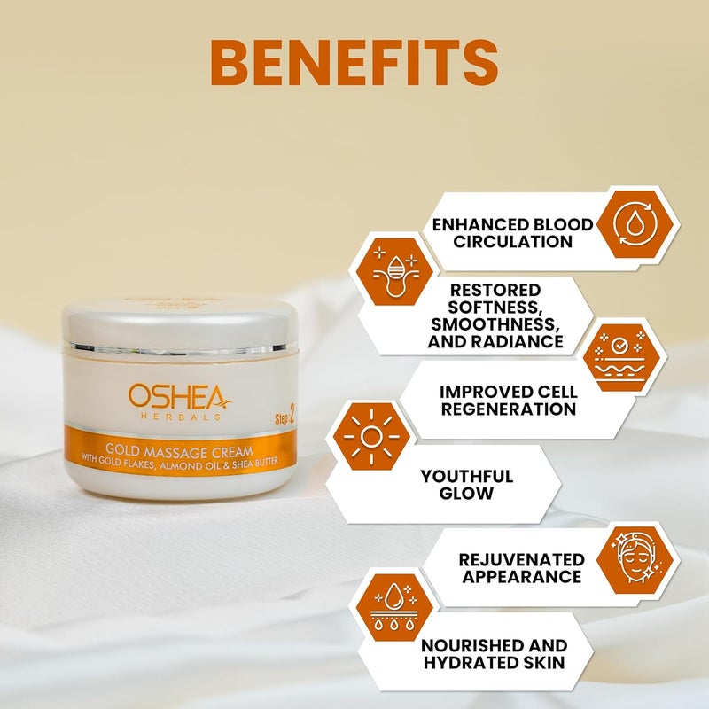 Oshea Herbals Gold Skin Glow Therapy Facial Kit for All Skin Types  Instant Radiance  Nourishment for Healthy Clear Skin  Enriched with Mulberry Licorice  Aloe Vera Extract  209gm