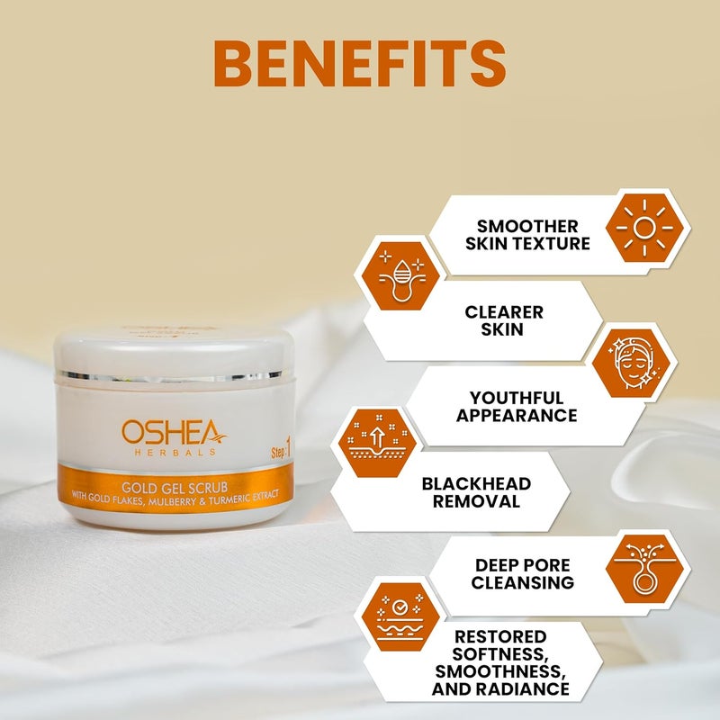 Oshea Herbals Gold Skin Glow Therapy Facial Kit for All Skin Types  Instant Radiance  Nourishment for Healthy Clear Skin  Enriched with Mulberry Licorice  Aloe Vera Extract  209gm