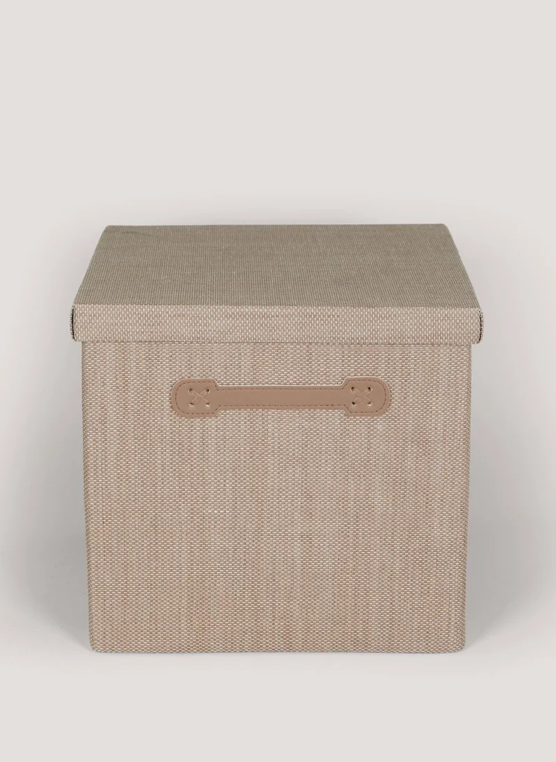 Matalan Taupe Foldable Storage Box (33cm x 33cm x 31cm)