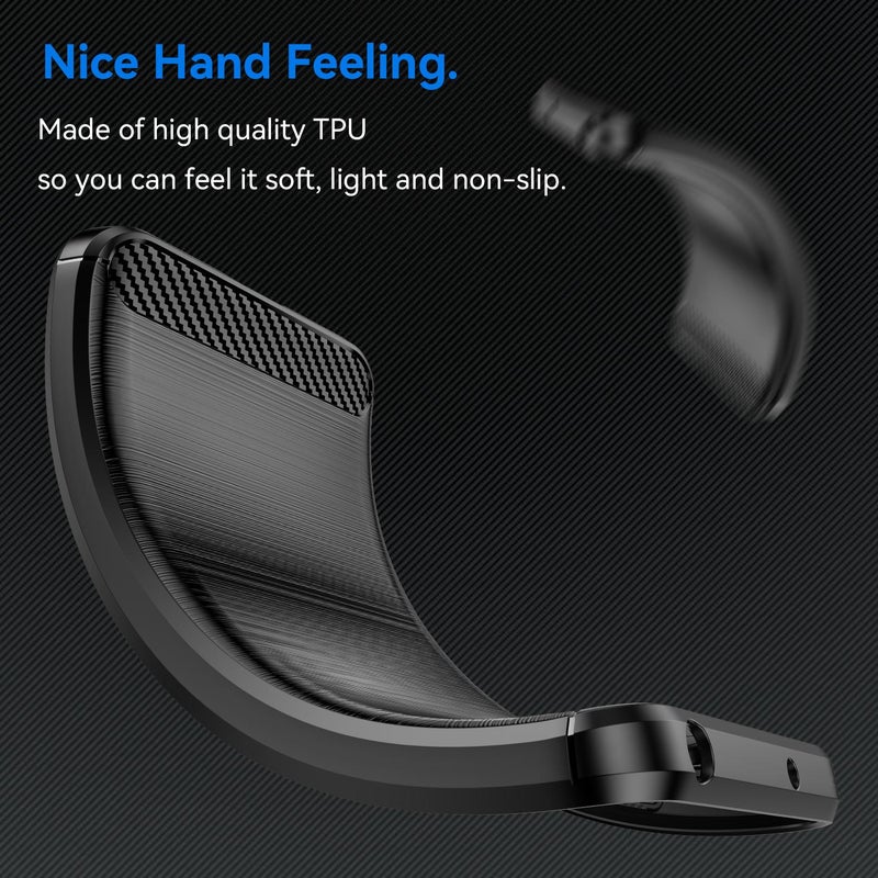 HuHa Case Cover For Nothing Phone 3a Pro Carbon Fiber Brushed Texture TPU Phone Case(Black) - Image 4