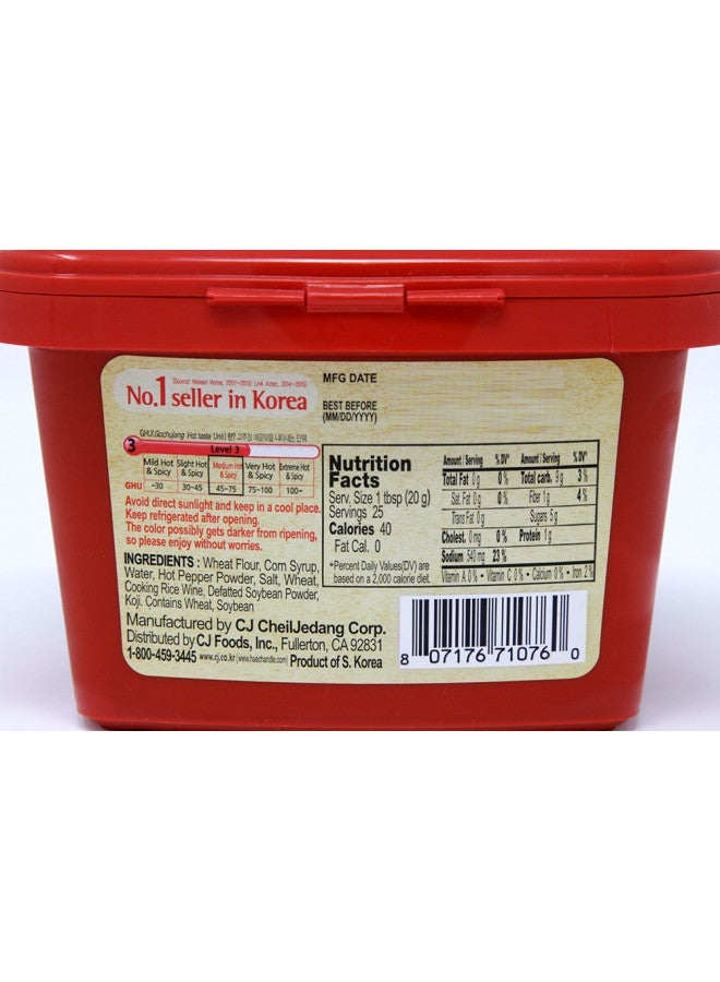 CJ Haechandle Gochujang - Hot Pepper Paste, Korean Traditional Fermented Jang, Made with Red Hot Chili Peppers, Sweet & Spicy Flavor, 1.1 Lb (Pack of 1) - Image 3