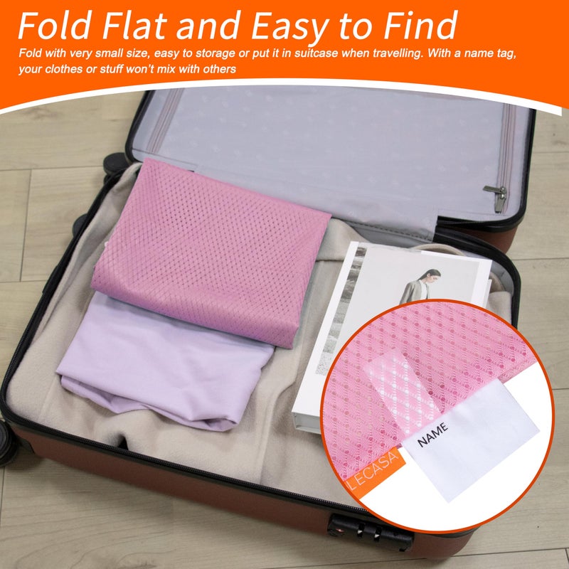 Polecasa Heavy Duty Diamond Large Mesh Laundry Bag with ID Tag and Locking Drawstring Closure - 24 x 36 inches - Laundry Hamper Liner, Washable Laundry Bags for Travel, Sports, Dorms (Pink) - Image 5