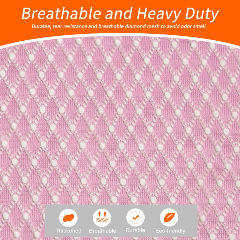Polecasa Heavy Duty Diamond Large Mesh Laundry Bag with ID Tag and Locking Drawstring Closure - 24 x 36 inches - Laundry Hamper Liner, Washable Laundry Bags for Travel, Sports, Dorms (Pink) - Image 2