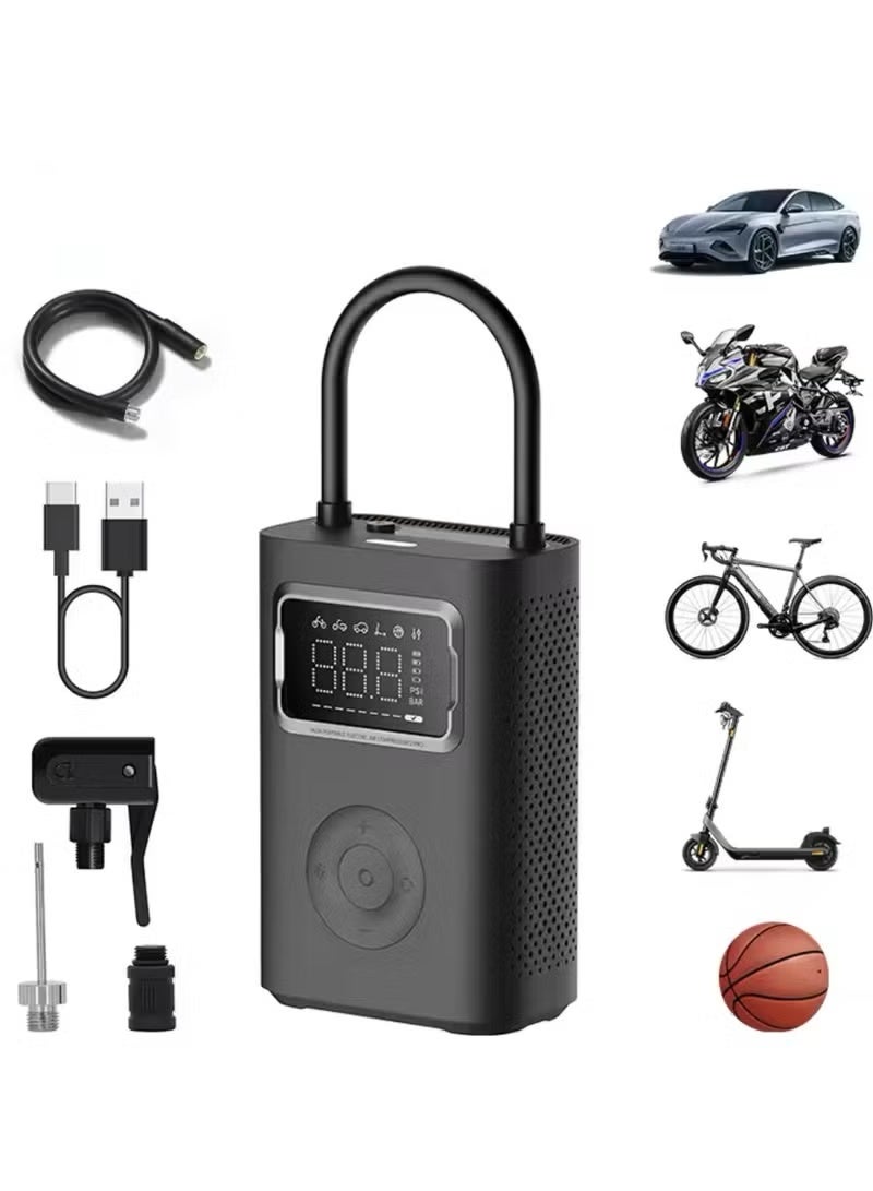 شاومي كمبريسور هواء كهربائي محمول شاومي 2 برو، كمبريسور هواء كهربائي قابل للنفخ بضغط عالٍ 150 رطل/بوصة مربعة للدراجات النارية، السيارة، السكوتر، كرة القدم، كرة السلة - Image 1