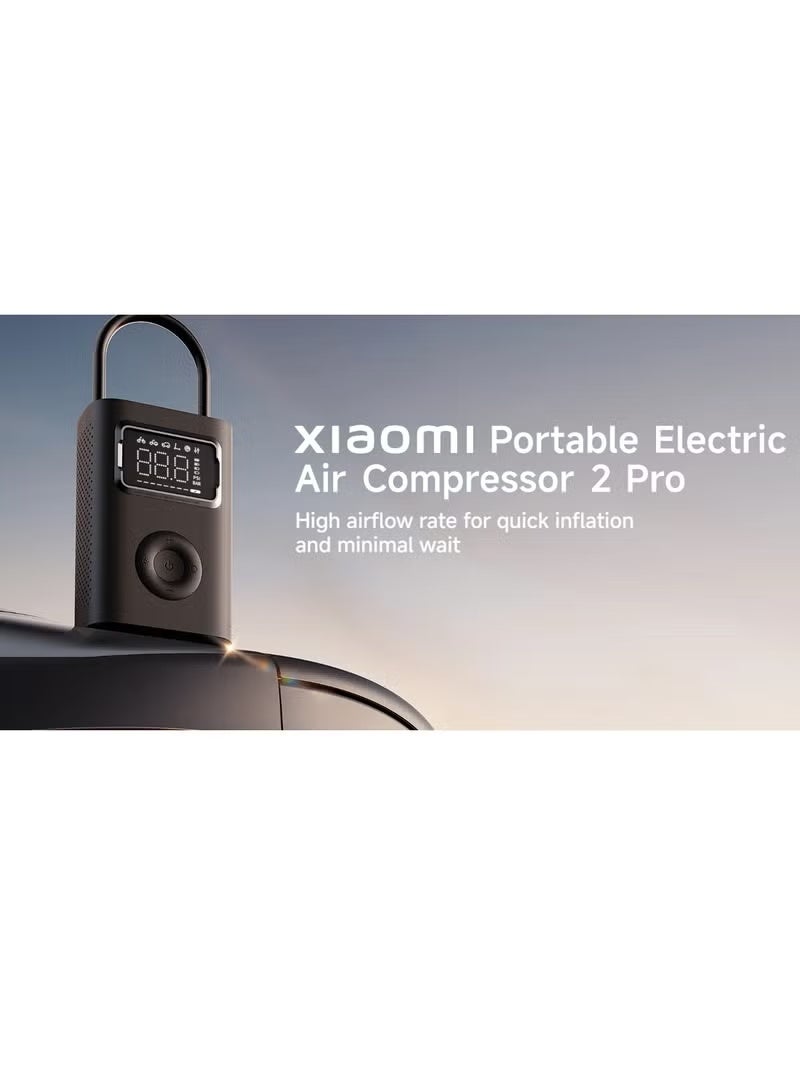 شاومي كمبريسور هواء كهربائي محمول شاومي 2 برو، كمبريسور هواء كهربائي قابل للنفخ بضغط عالٍ 150 رطل/بوصة مربعة للدراجات النارية، السيارة، السكوتر، كرة القدم، كرة السلة - Image 4