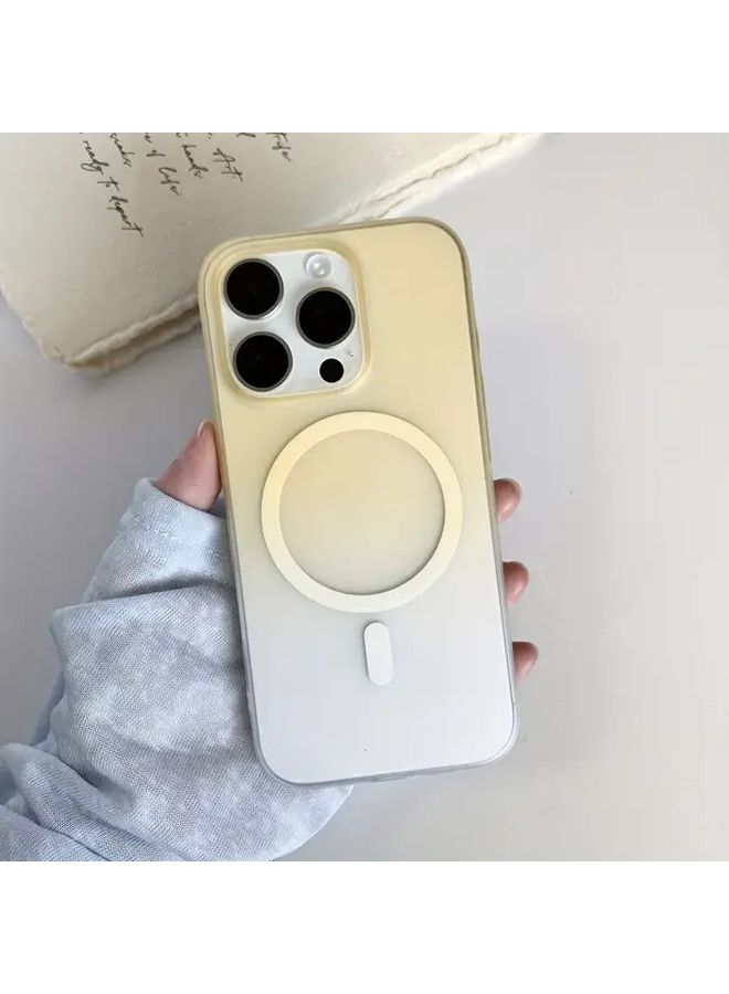 حافظة شحن لاسلكية مغناطيسية بتدرج لوني وردي لهاتف iPhone 12 Pro Max بلمسة شفافة غير لامعة - Image 3