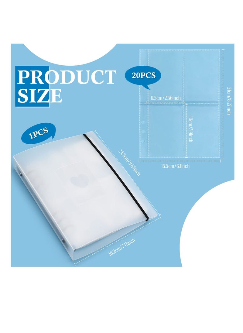 Y&D Mini Photo Album with 20 Pcs Inner 6 Ring Photocard Binder A5 Kpop Holder Book Card Holders Folder Clear Sleeves for Business Card, or Picture (4 Style)  - Image 2
