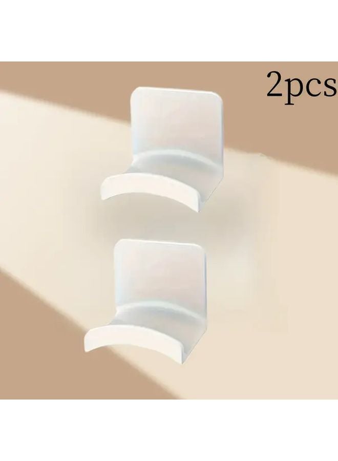 قطعتان حامل سماعات رأس أسود للتركيب على الحائط بدون حفر خطاف توفير للمساحة - Image 5