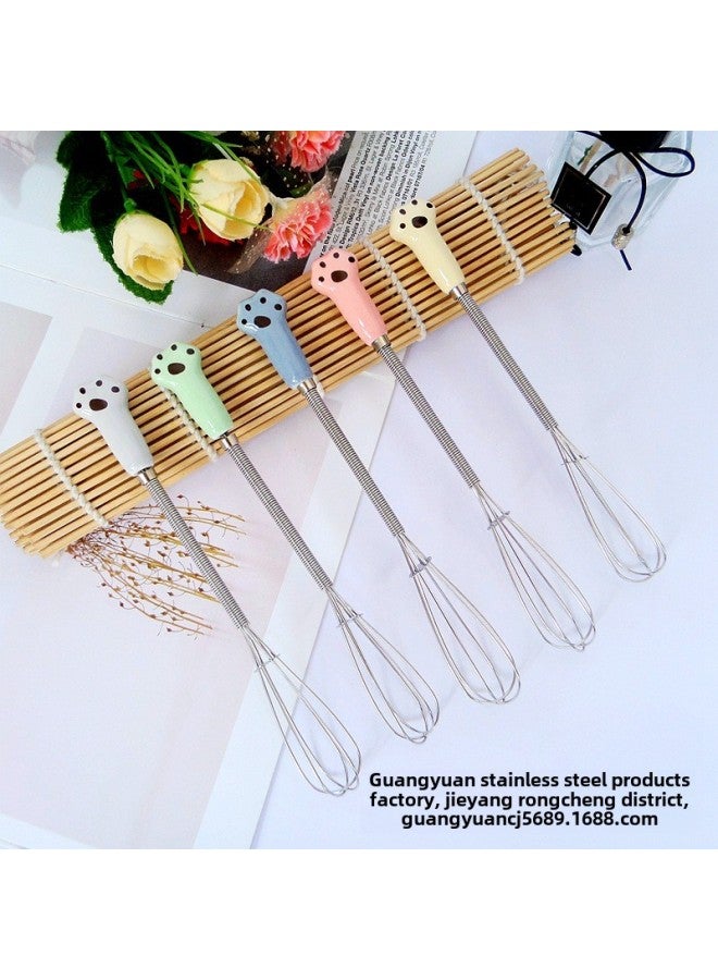 Creative Ceramic Handle Manual Egg Beater Stainless Steel Egg Beater Egg Beater Portable Kitchen Baking Gadgets-Color:Korean Flower  - Image 3