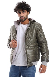 Zipper Closure Double Face Printed & Waterproof Jacket _ Olive Green & Light Grey - pzsku/Z98C6A2D426CE0EA42226Z/45/_/1702900774/b5f3a6ac-989b-4f24-a4ec-3f288a6e2f69