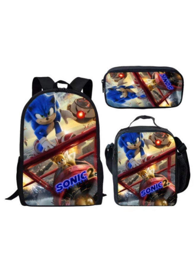 Sonic Backpack 3-Piece Set: The Perfect Companion for Elementary School Students - Image 1