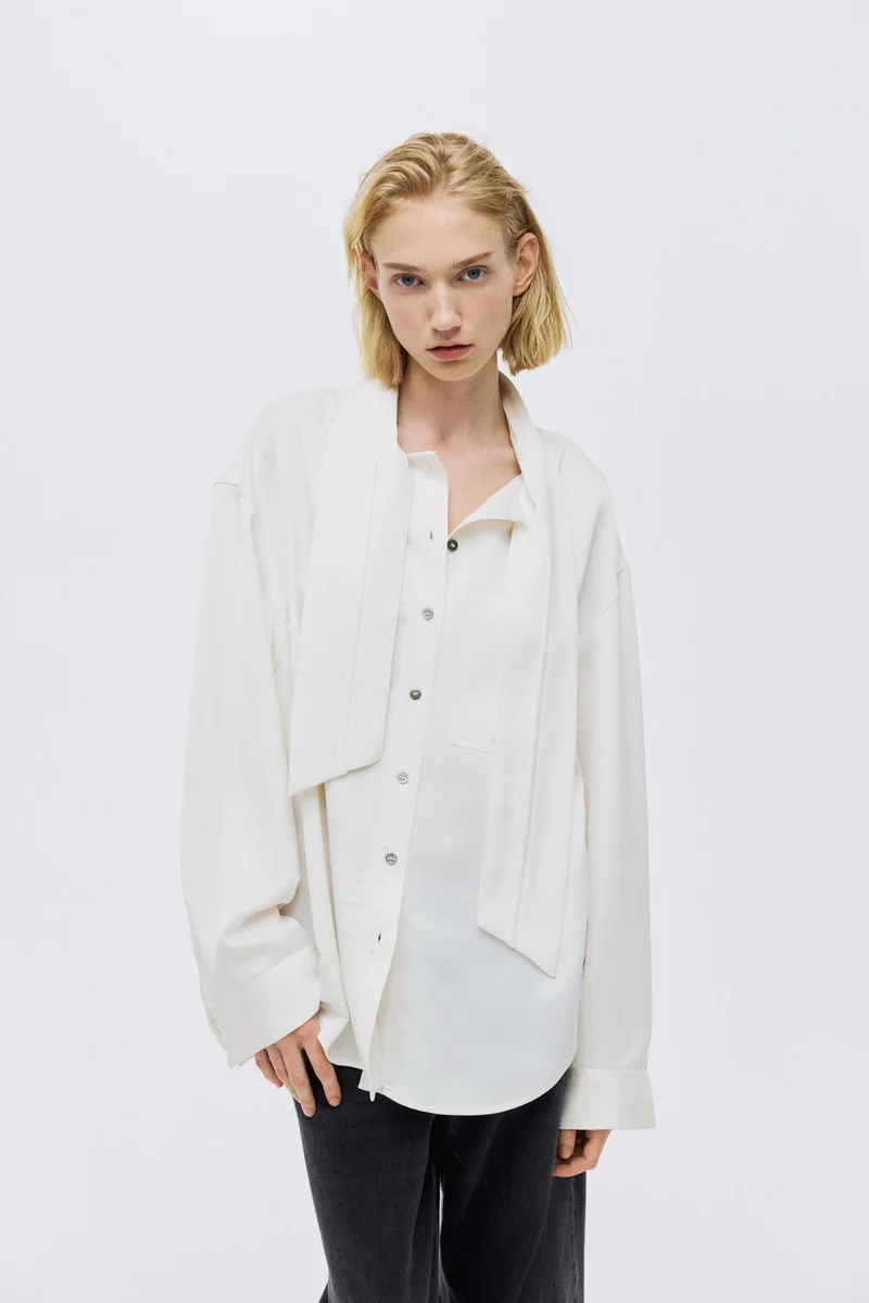 H&M Bow-collar blouse
