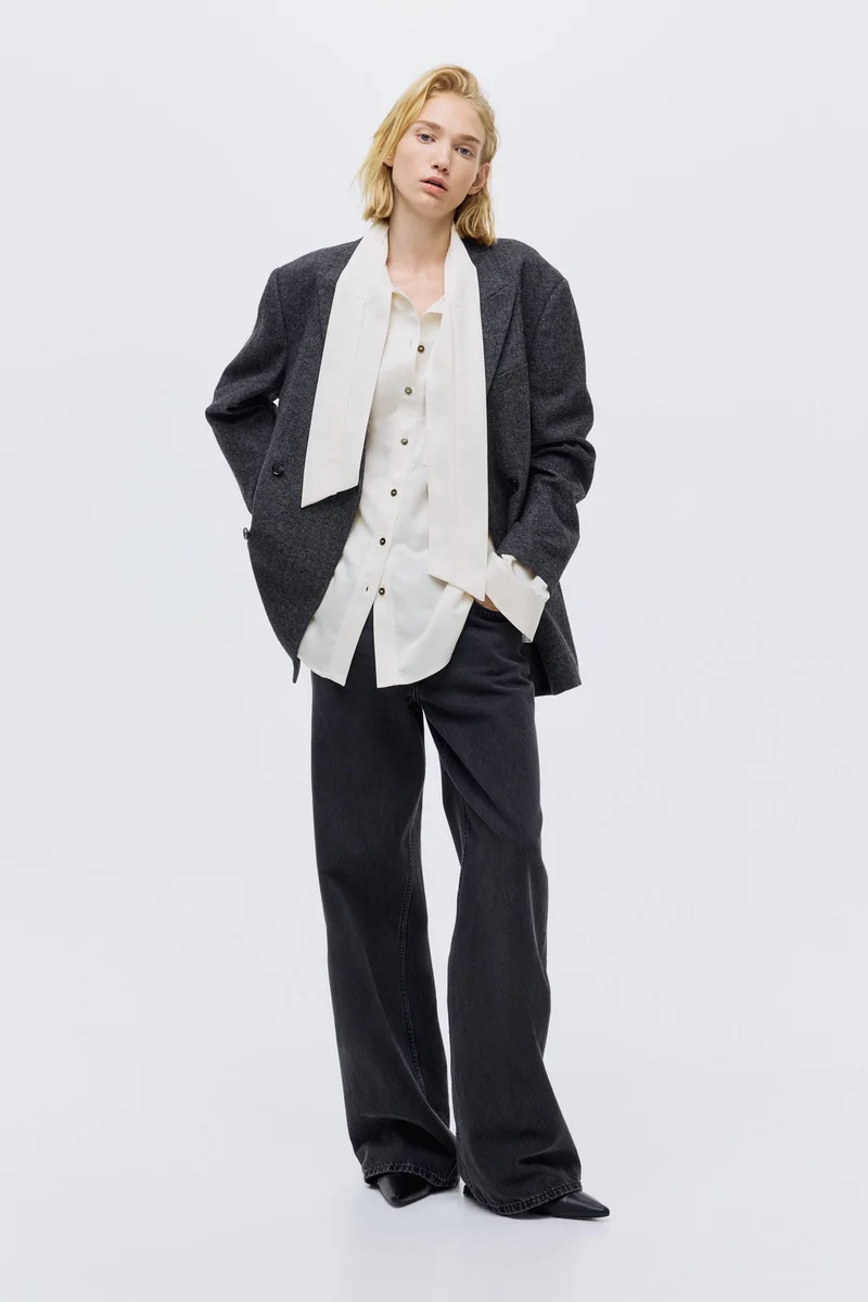 H&M Bow-collar blouse