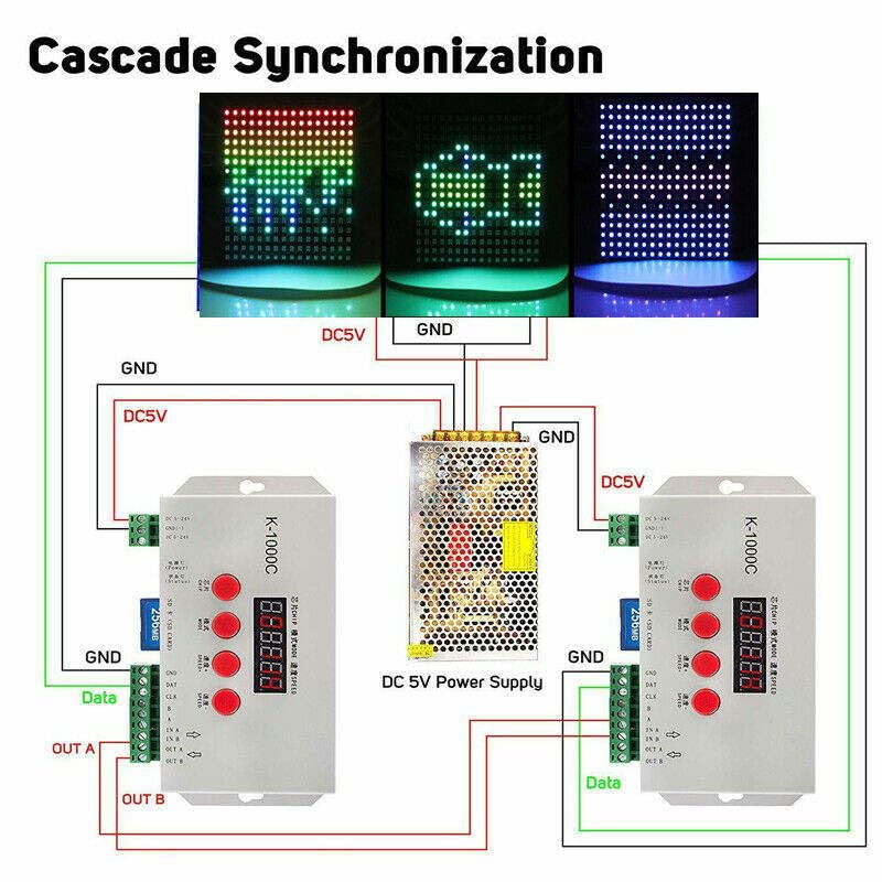 Brilights T1000S SD Card LED Pixel RGB Full Color Controller for WS2811 2801 LPD8806 6803 903 - Image 2