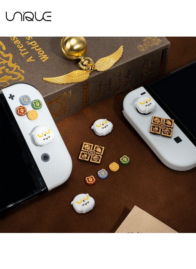 Unique 7Piece Cross D-Pad Button Caps Thumb Grips Set - Compatible with Nintendo Switch/Switch OLED - Cute 3D Soft Silicone ABXY Buttons Sticker Joystick Cover Caps  - Image 2