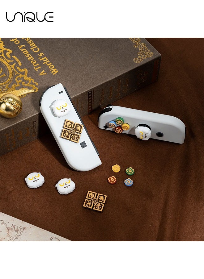 Unique 7Piece Cross D-Pad Button Caps Thumb Grips Set - Compatible with Nintendo Switch/Switch OLED - Cute 3D Soft Silicone ABXY Buttons Sticker Joystick Cover Caps  - Image 4