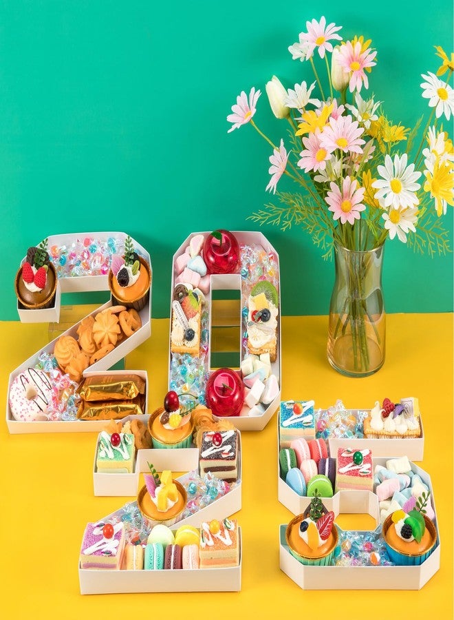 CINPIUK 2025 Graduation Centerpiece 2025 Set Cardbord Numbers Filable Tray for 2025 Class Graduation Party Decoration Candy Fruit Contaier Box for Graduation Anniversary Party Supplies, 2025 - Image 3