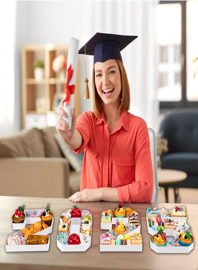CINPIUK 2025 Graduation Centerpiece 2025 Set Cardbord Numbers Filable Tray for 2025 Class Graduation Party Decoration Candy Fruit Contaier Box for Graduation Anniversary Party Supplies, 2025 - Image 5