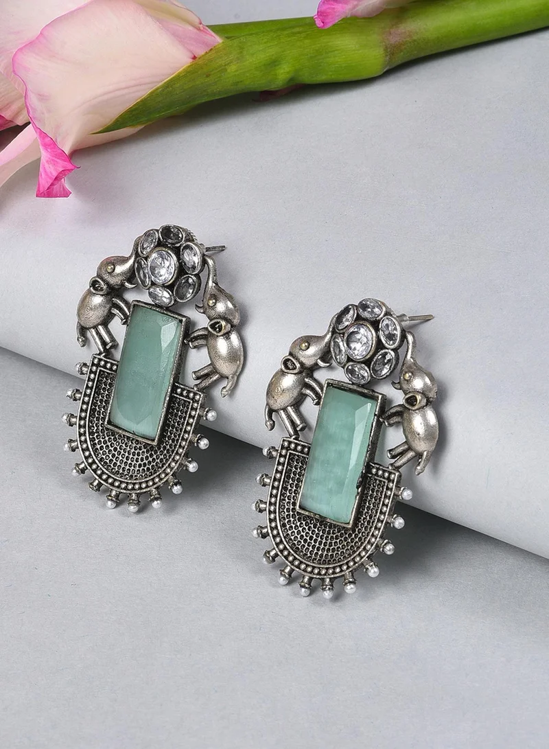 SOHI Blue & Contemporary Artificial Stud Earring Jewellery