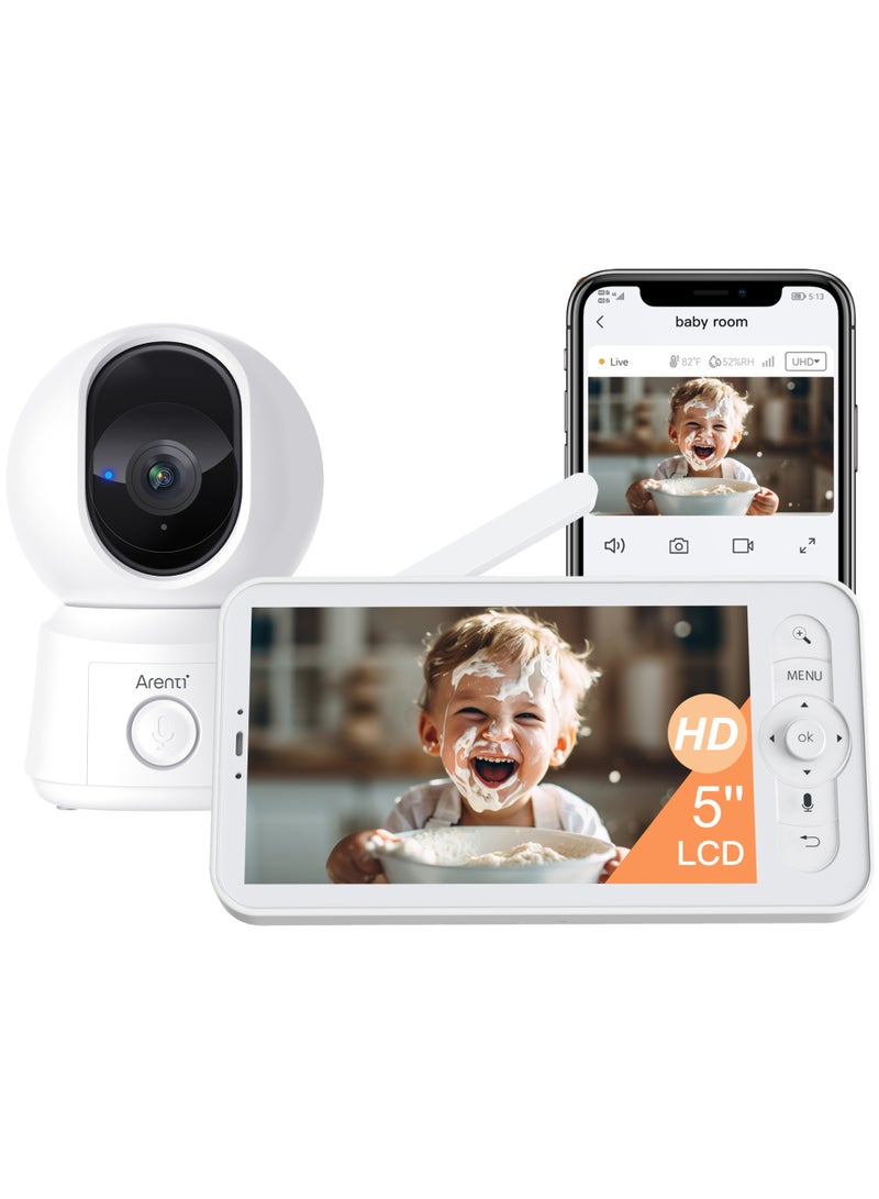 Arenti 2MP/1080P Wi-Fi Video Baby Monitor Kit with LCD Screen - Image 2