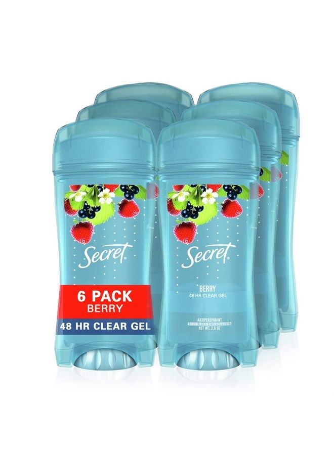 Secret Antiperspirant and Deodorant for Women, Original Clear Gel, Berry Scent, 2.6 Oz, Pack of 6 - Image 1