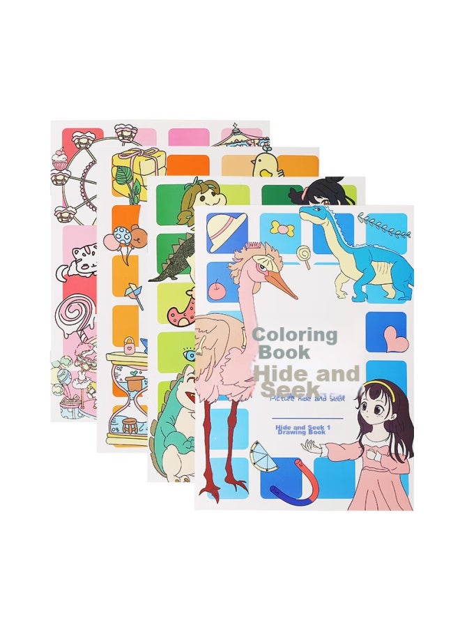 Painted Fish Tutu Fish Hidden Treasure Painting Book, Children's Concentration Find The Difference Game, Elementary School Students' Thinking Ability Training, Educational Coloring Book, Complete Set Of 4 Books - Image 3
