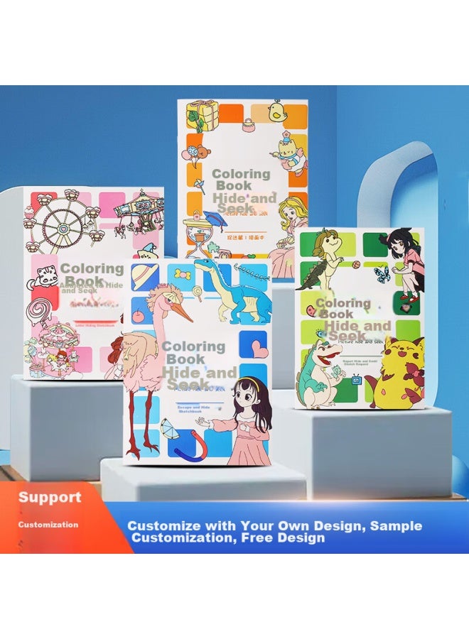 Painted Fish Tutu Fish Hidden Treasure Painting Book, Children's Concentration Find The Difference Game, Elementary School Students' Thinking Ability Training, Educational Coloring Book, Complete Set Of 4 Books - Image 4