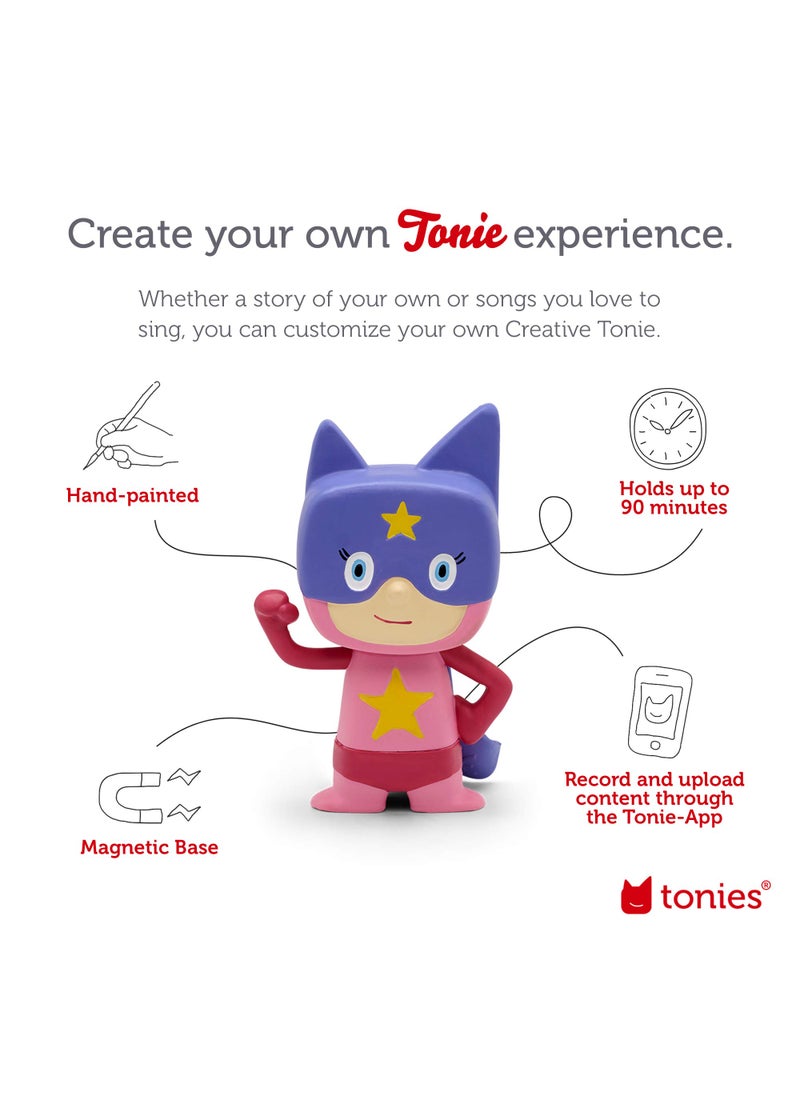 Tonies Tonies Superhero Creative Audio Character - Record and Upload up to 90 Minutes of Your Own Stories and Songs - Pink/Purple  - Image 3