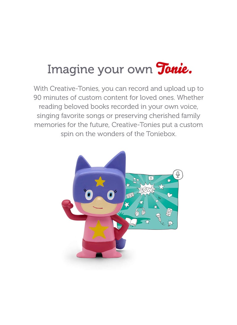 Tonies Tonies Superhero Creative Audio Character - Record and Upload up to 90 Minutes of Your Own Stories and Songs - Pink/Purple  - Image 4