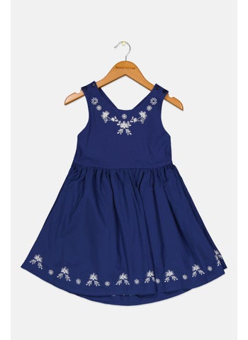 Toddlers Girl Round Neck Sleeveless Embroidered Dress, Navy - pzsku/Z98C76254D39A8F4B2443Z/45/1746202484/da1c25ff-57c6-40cc-bc32-86a1e21b8cd1