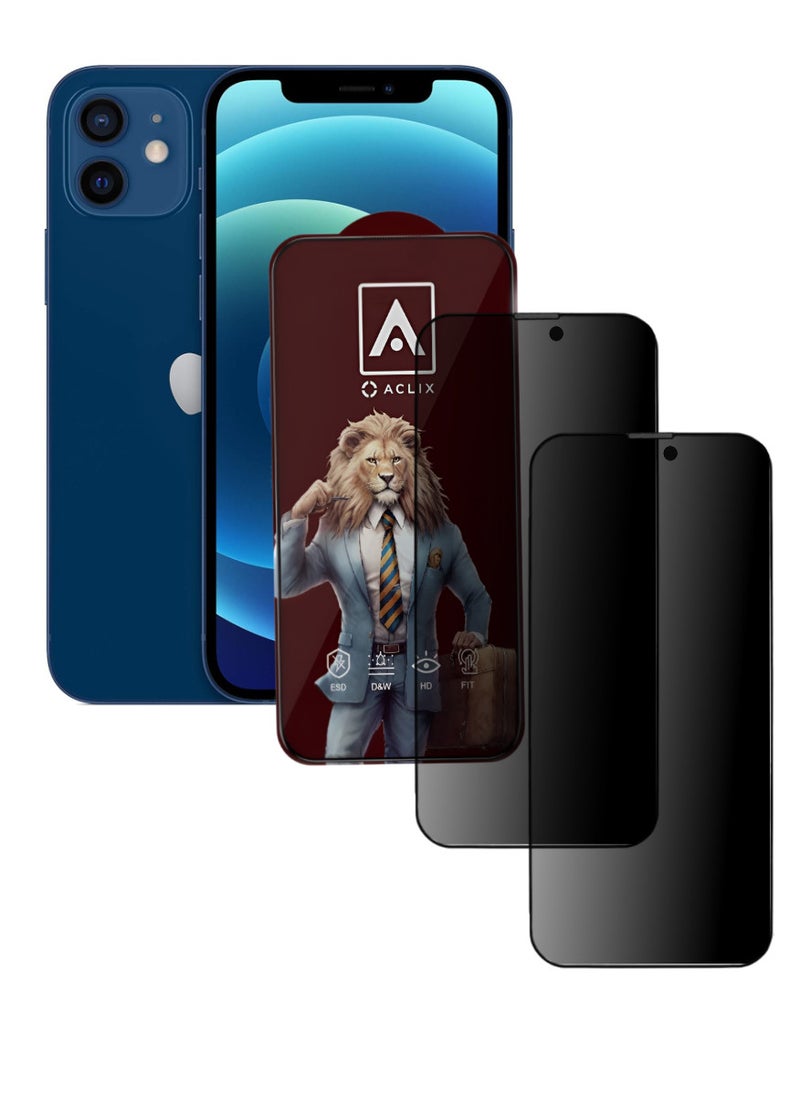 ACLIX 2 Pieces Antistatic ESD Dustproof Premium Quality High Definition Tempered Glass Screen Protector Designed For  iPhone 12 - Image 1