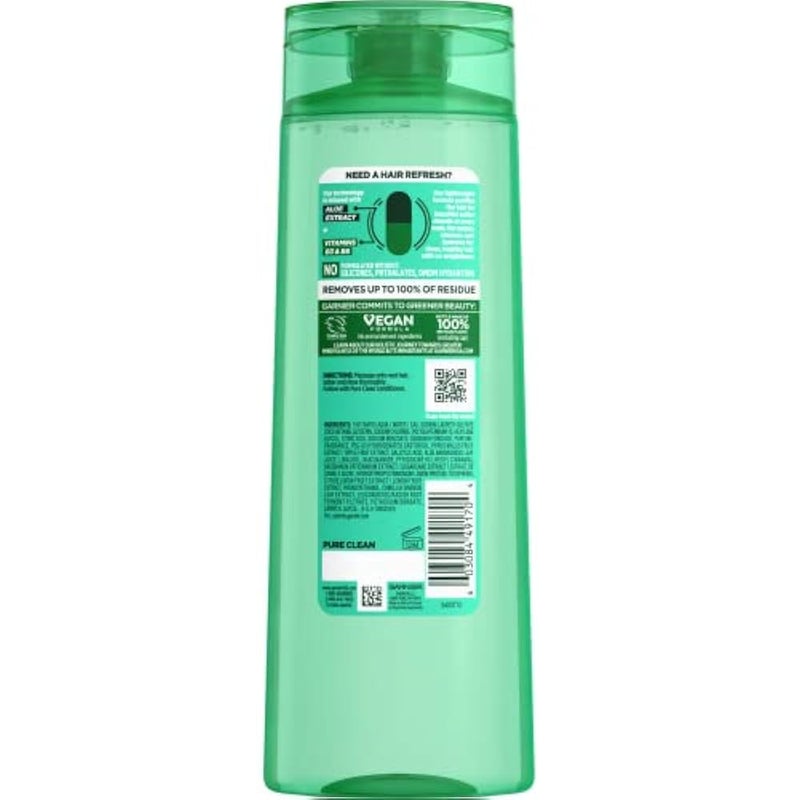 Garnier Fructis Pure Clean Shampoo, Paraben-Free Silicone-Free with Aloe Extract and Vitamin E, 12.5 Fl Oz Bottle - Image 2