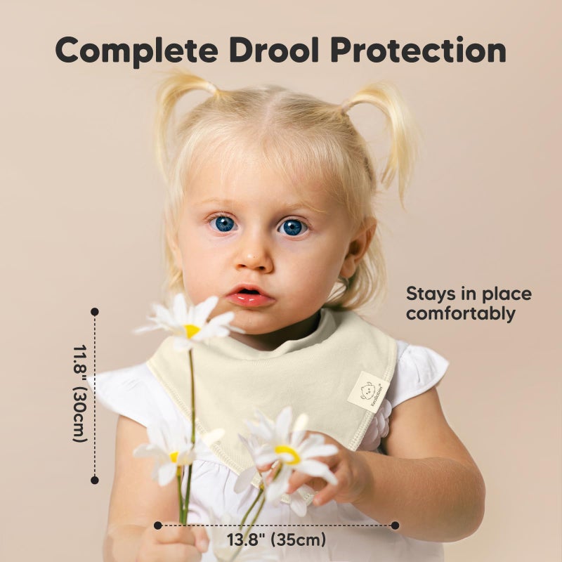 KeaBabies 8-Pack Organic Baby Bandana Bibs for Girls - Super Absorbent Triangle Baby Bibs for Drooling and Teething Infant, 100% Cotton Extra Soft for Newborn, Infant 0-36 Months (Dawn) - Image 5