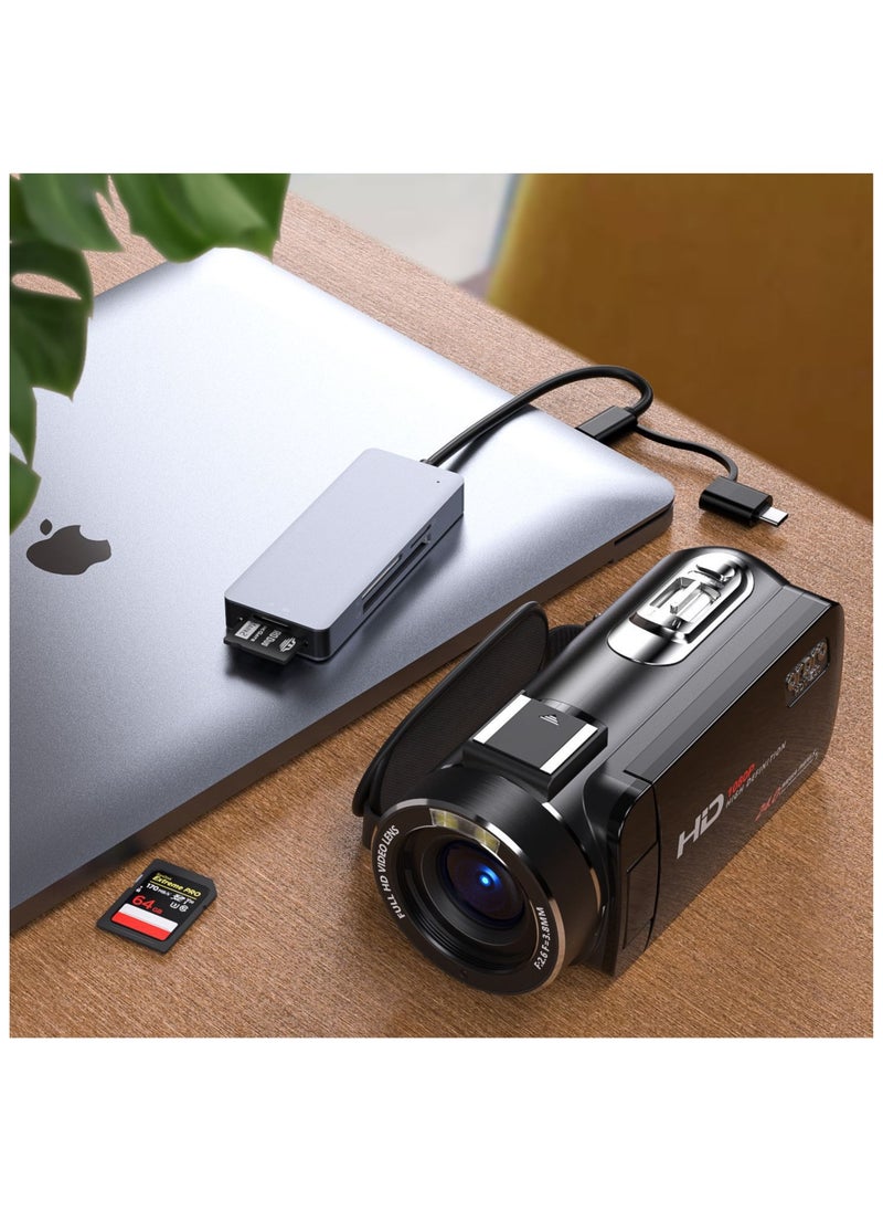 USB+TYPE C SD Card Reader, 5-in-1 Aluminum Thunderbolt 3 Memory Card Reader for CF, SD/SDHC, TF/Micro SD/MS/M2, CompactFlash Card - Gray