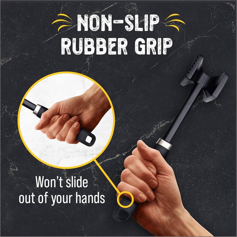 Checkered Chef ﻿﻿ Meat Tenderizer Tool - Dishwasher Safe Metal Kitchen Mallet for Tenderizing Chicken, Beef, Pork & Nuts with Non-Slip Grip - Image 5