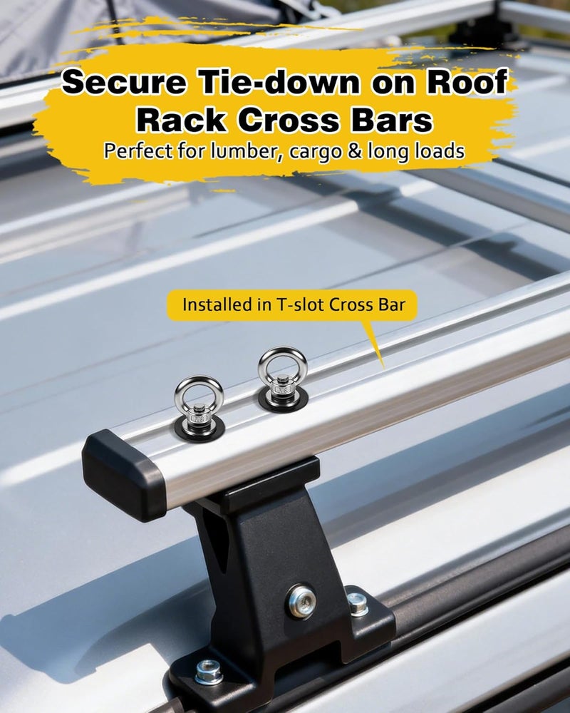 moroinriz T Track Mount Tie Down Anchor for Roof Rack, M8-1.25 Heavy Duty Ring Shaped Eye Bolt, Stainless Steel T Bolt Eye Nut Tie Down Rings for Holding Bungee Cord, Ropes, Hooks - Image 3