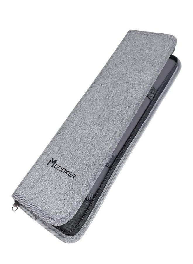 Modoker Tie Organizer Case Bag for Travel, Tie Holder Storage Box for Men Gift Necktie Carrier with Pockets for Cufflinks & Collar Stays, Rigid Anti-Wrinkle Ties Bag Fits 4-6 Ties, Grey - Image 1