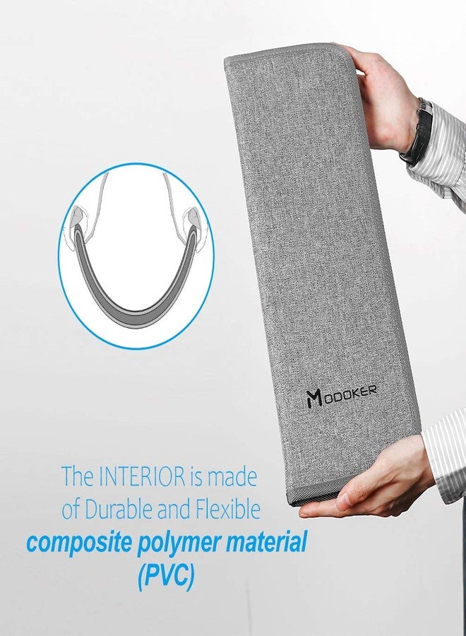 Modoker Tie Organizer Case Bag for Travel, Tie Holder Storage Box for Men Gift Necktie Carrier with Pockets for Cufflinks & Collar Stays, Rigid Anti-Wrinkle Ties Bag Fits 4-6 Ties, Grey - Image 4