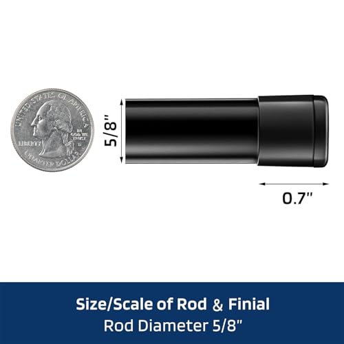 Alskarhem Black Curtain Rods for Windows 30 to 45 Inch,5/8 Inch Small Curtain Rod Set With Brackets - Image 4