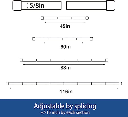 Alskarhem Black Curtain Rods for Windows 30 to 45 Inch,5/8 Inch Small Curtain Rod Set With Brackets - Image 2