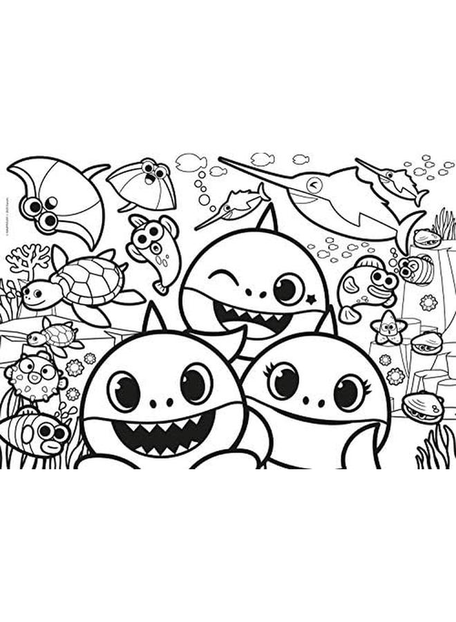 Clementoni Puzzle Baby Shark Double Face With Coloring Side 33.5 X 23.5 Cm For Ages 5 Plus Years Old - Image 3