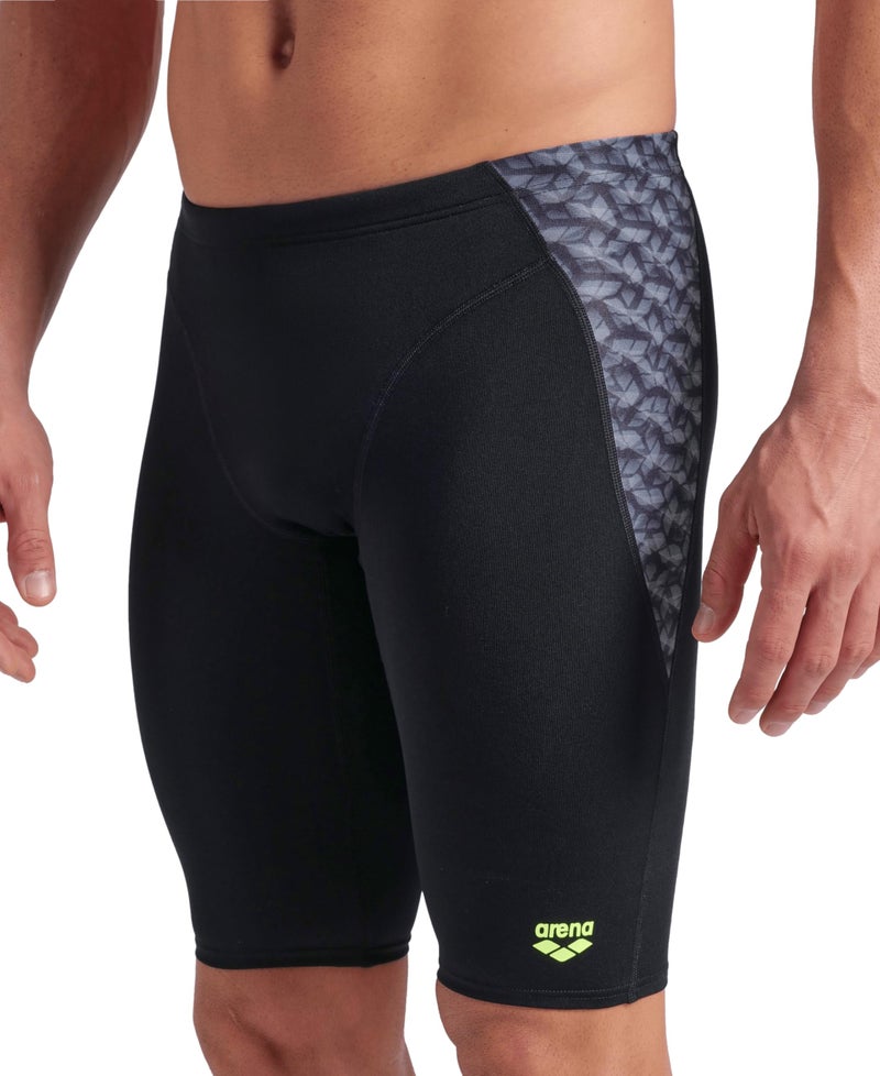 ARENA Performance Men's Monogram Swim Jammer MaxLife Athletic Practice Knee-Length Swimsuit Short Competitive Training Bathing Suit, Black/Dark Sage Multi, US Size 36 - Image 4