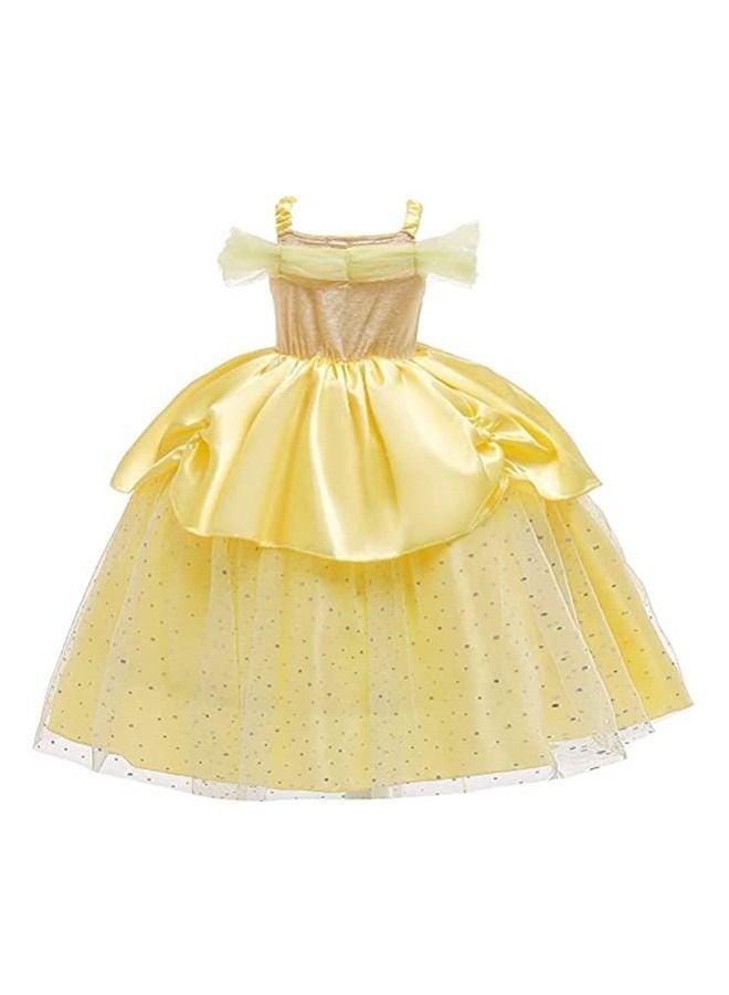 Yellow Roses Princess Costume Dress Off Shoulder Layered Dress up  - Image 3
