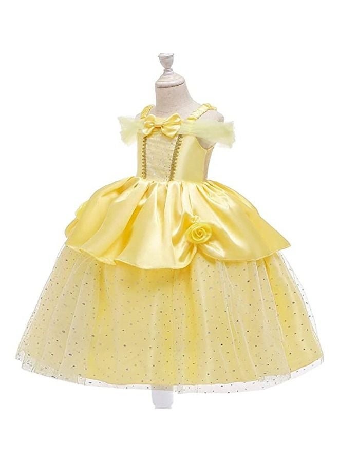 Yellow Roses Princess Costume Dress Off Shoulder Layered Dress up  - Image 2