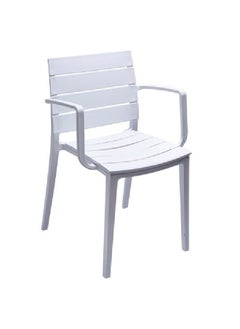 LIVING ACCENT Chiamin UV Resistant Sturdy Polypropylene Arm Chair White 82 x 53.5 x 53 cm 276-APP 01 WHITE 