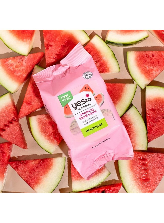 Yes To Face Wipes For Women And Men Refreshing Facial Cleansing Wipes For Use As A Make Up Remover Cleaning Soothing Watermelon (Pack Of 2) - Image 4