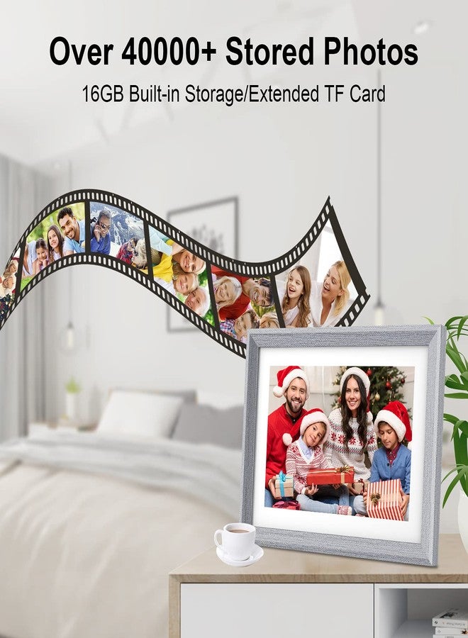 YunQiDeer Digital Picture Frame WiFi 10.1 inch IPS Touch Screen HD Display,16GB Storage, Auto-Rotate,Easy Setup to Share Photos or Videos via Frameo APP - Image 3