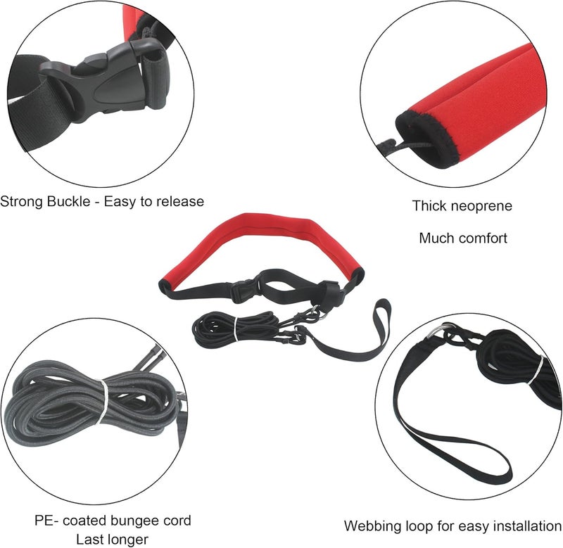 YYST 2.0M Pool Swim Training Leash Swim Training Belt Swim Resistance Tether - Image 2